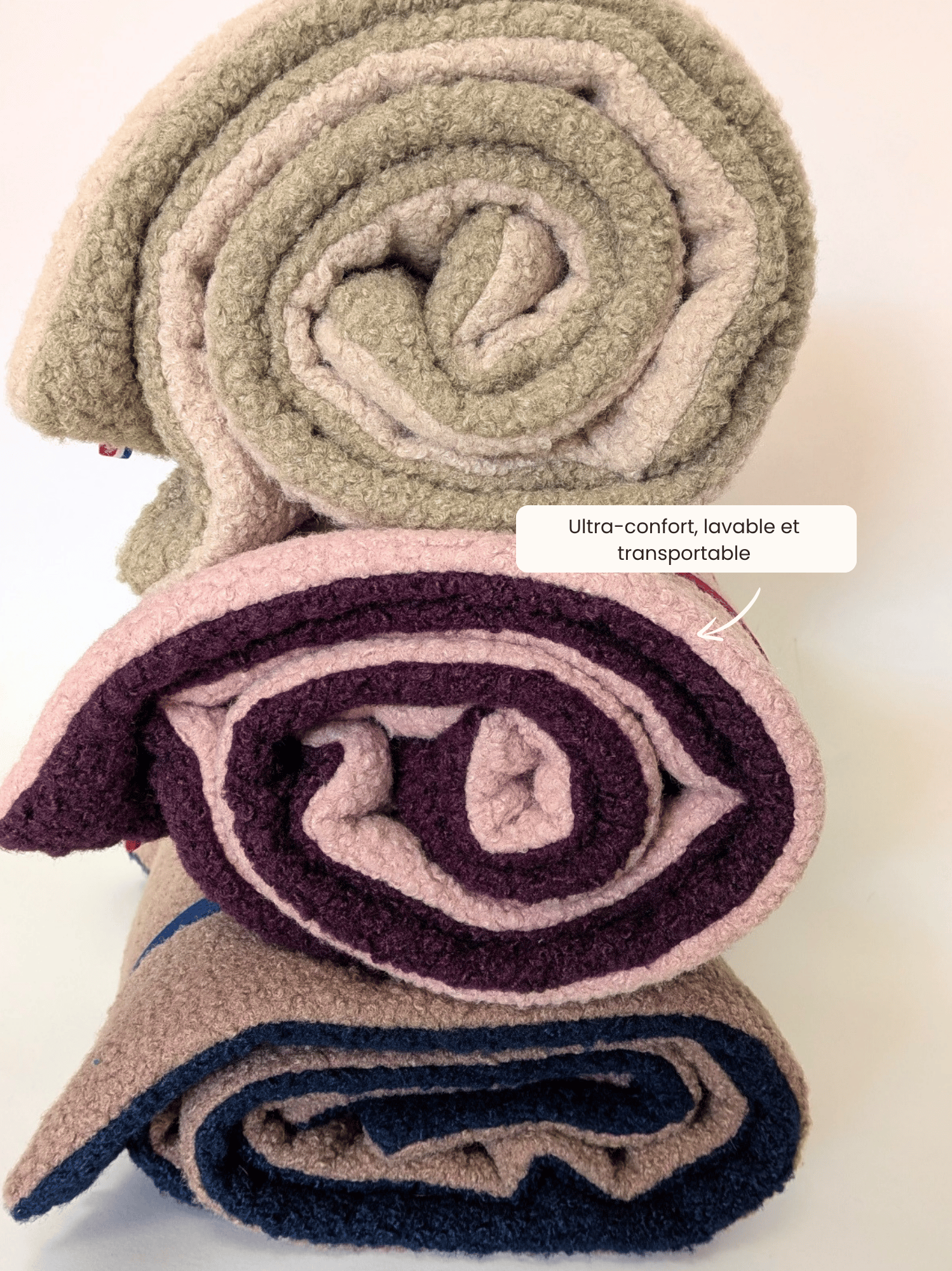 Couverture Teddy Bouclette Rose Prune
