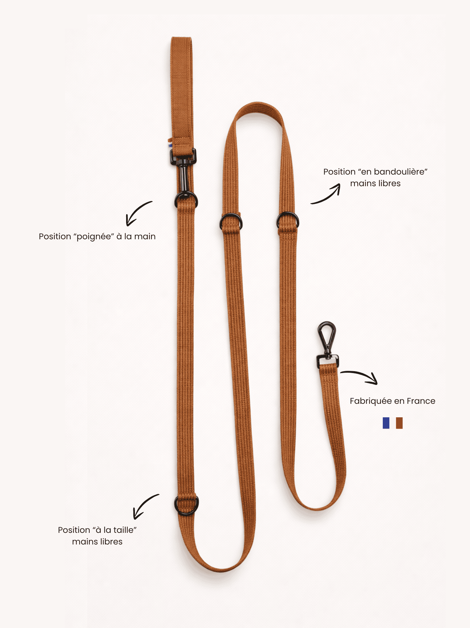 Laisse modulable Caramel