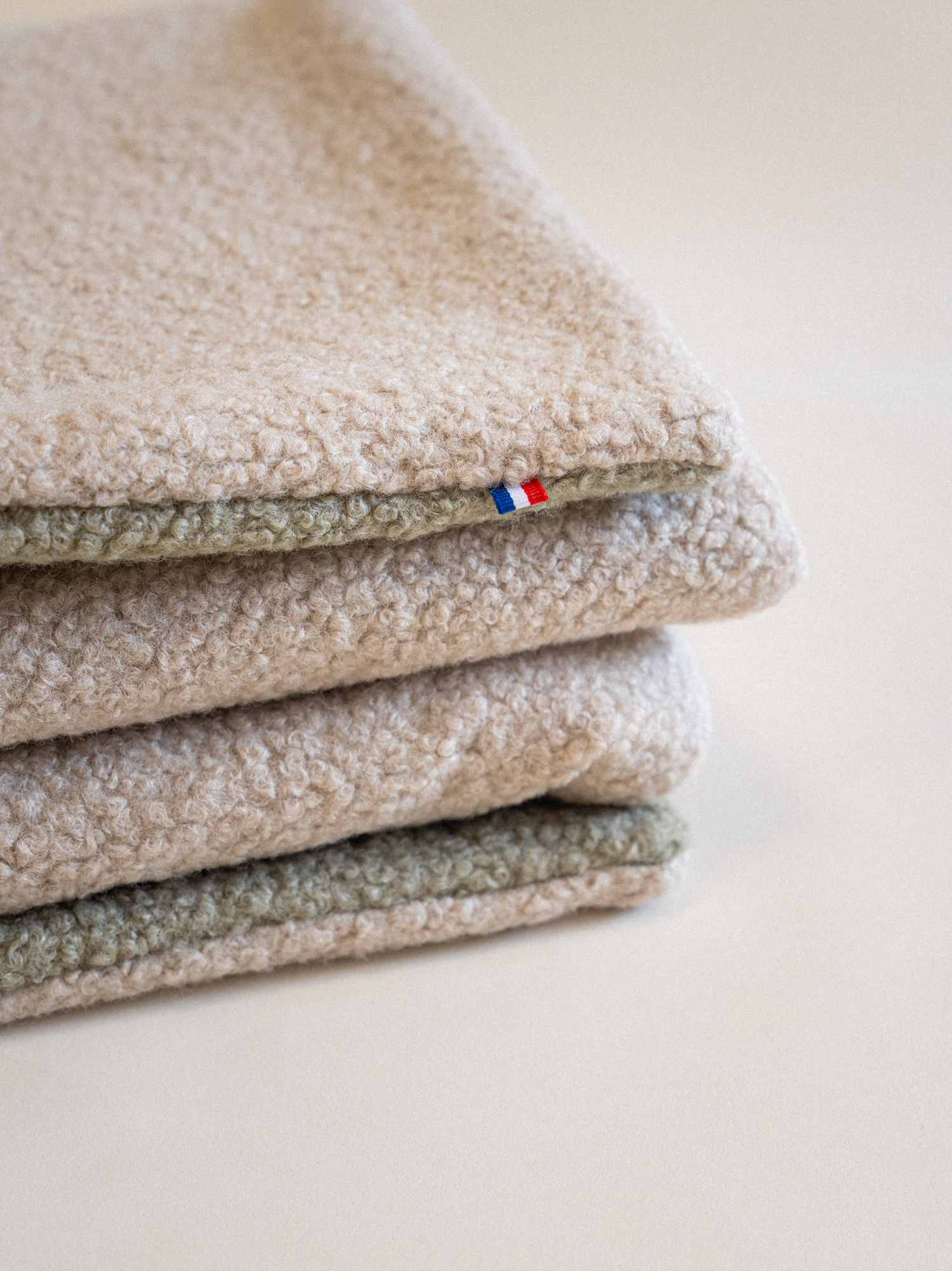 Couverture Teddy Bouclette Beige Kaki