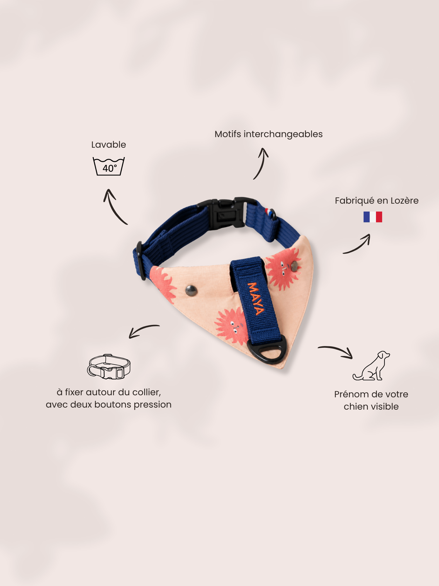 Bandana à fixer Soleil