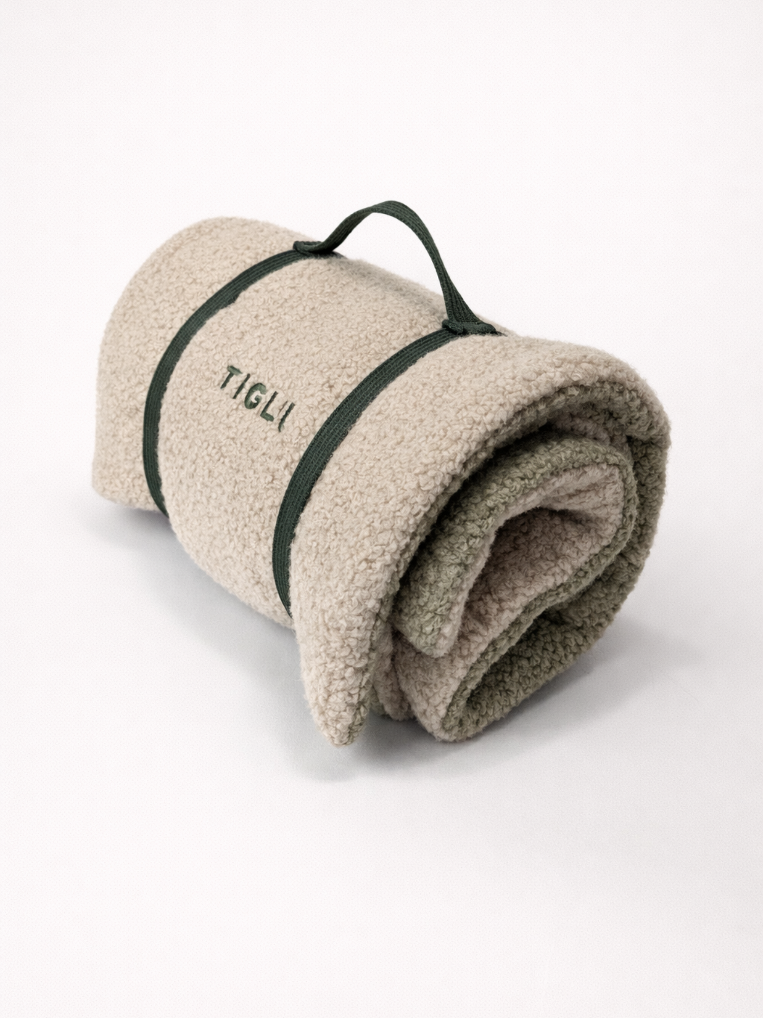 Couverture Teddy Bouclette Beige Kaki