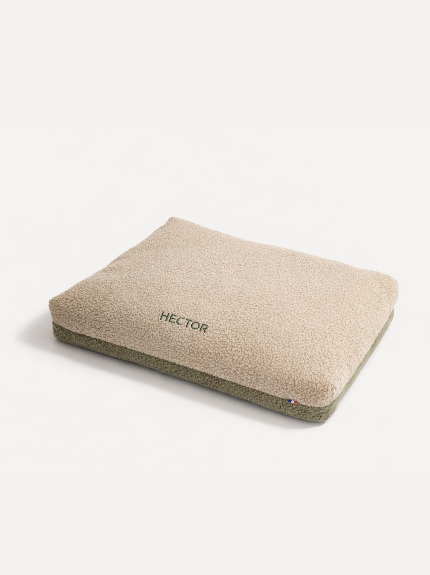 Coussin Teddy Bouclette Beige Kaki