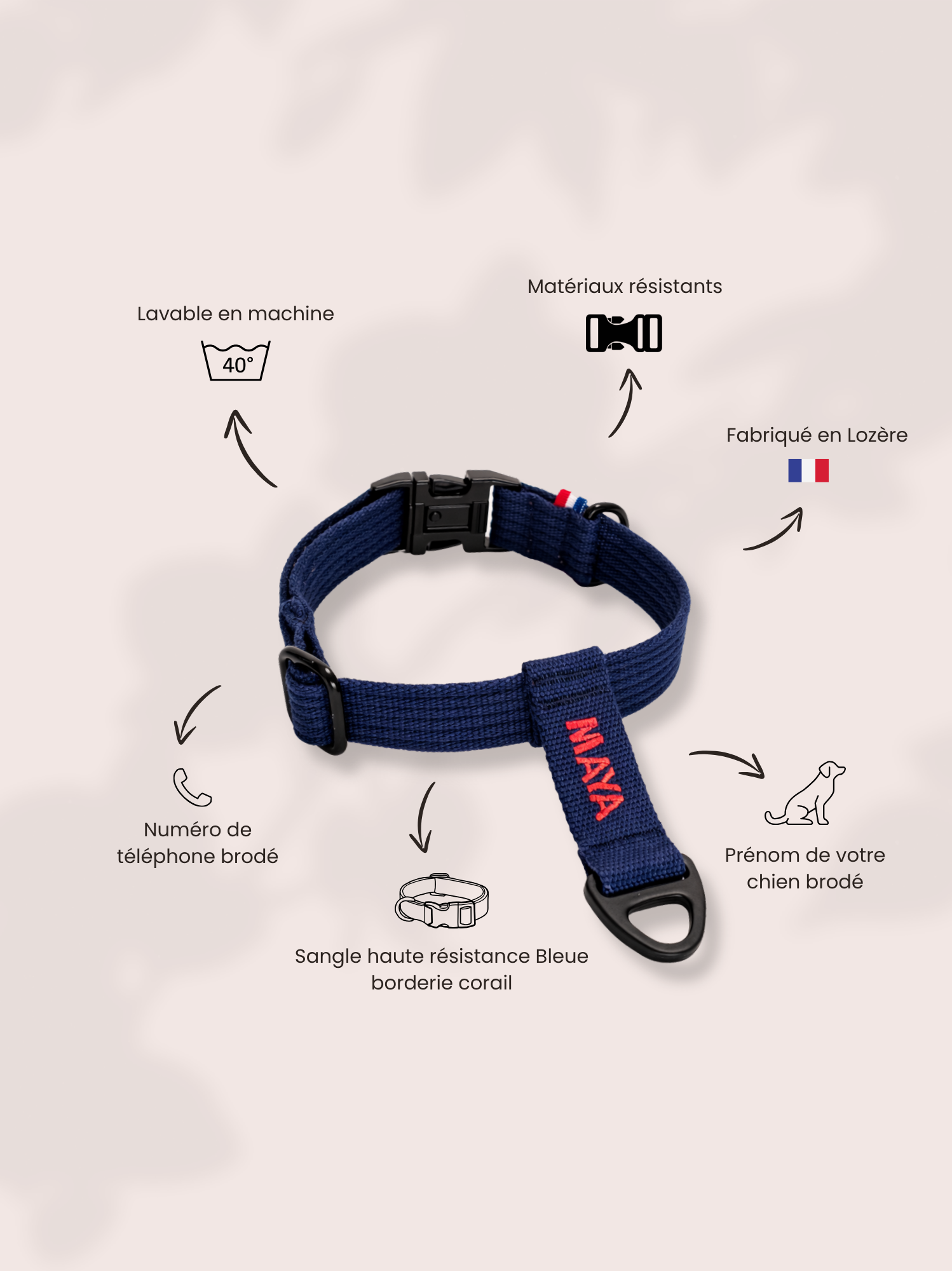 Collier signature Bleu corail