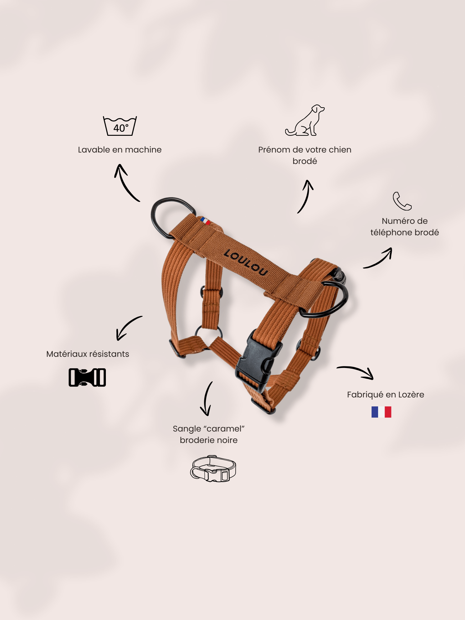 Harnais classique Caramel