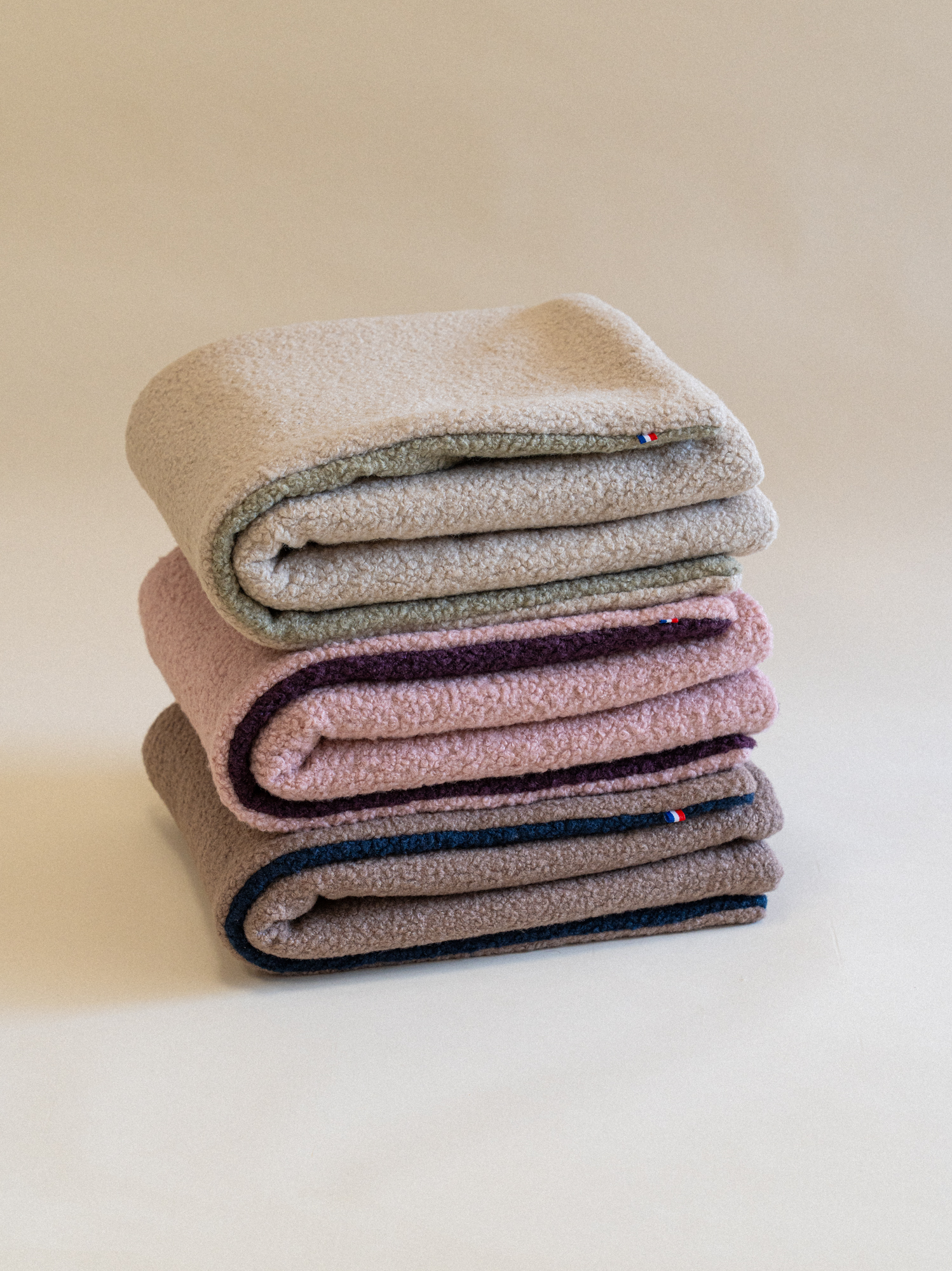 Couverture Teddy Bouclette Beige Kaki
