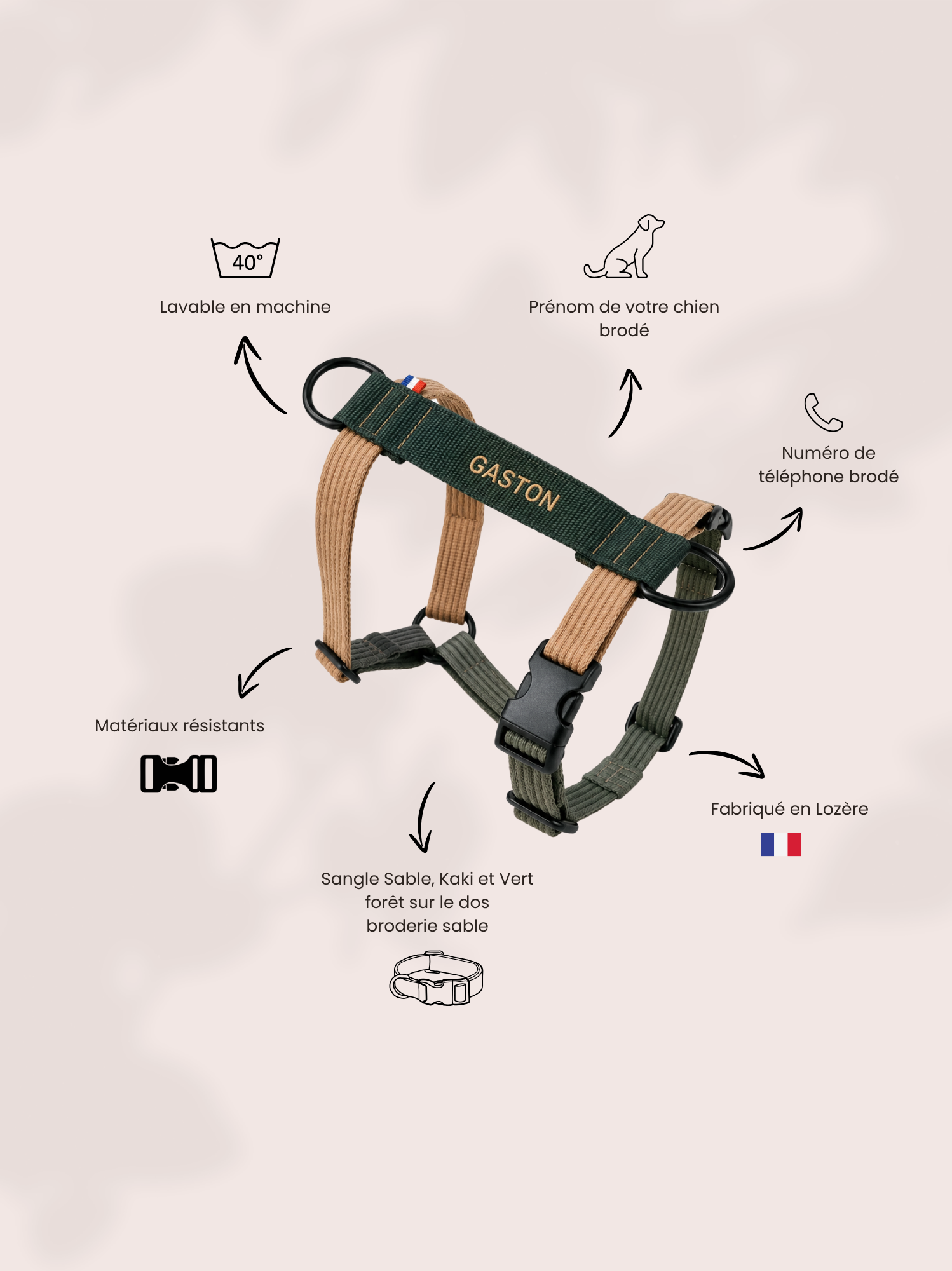 Harnais classique Sable-Vert