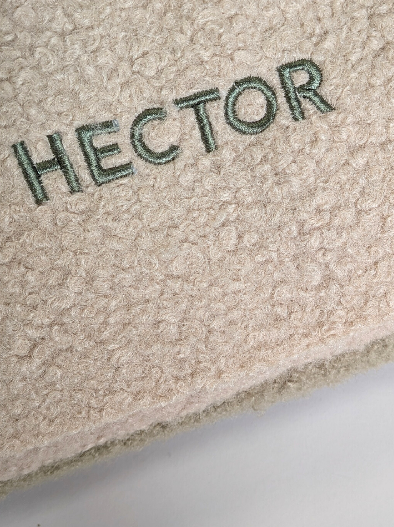 Coussin Teddy Bouclette Beige Kaki