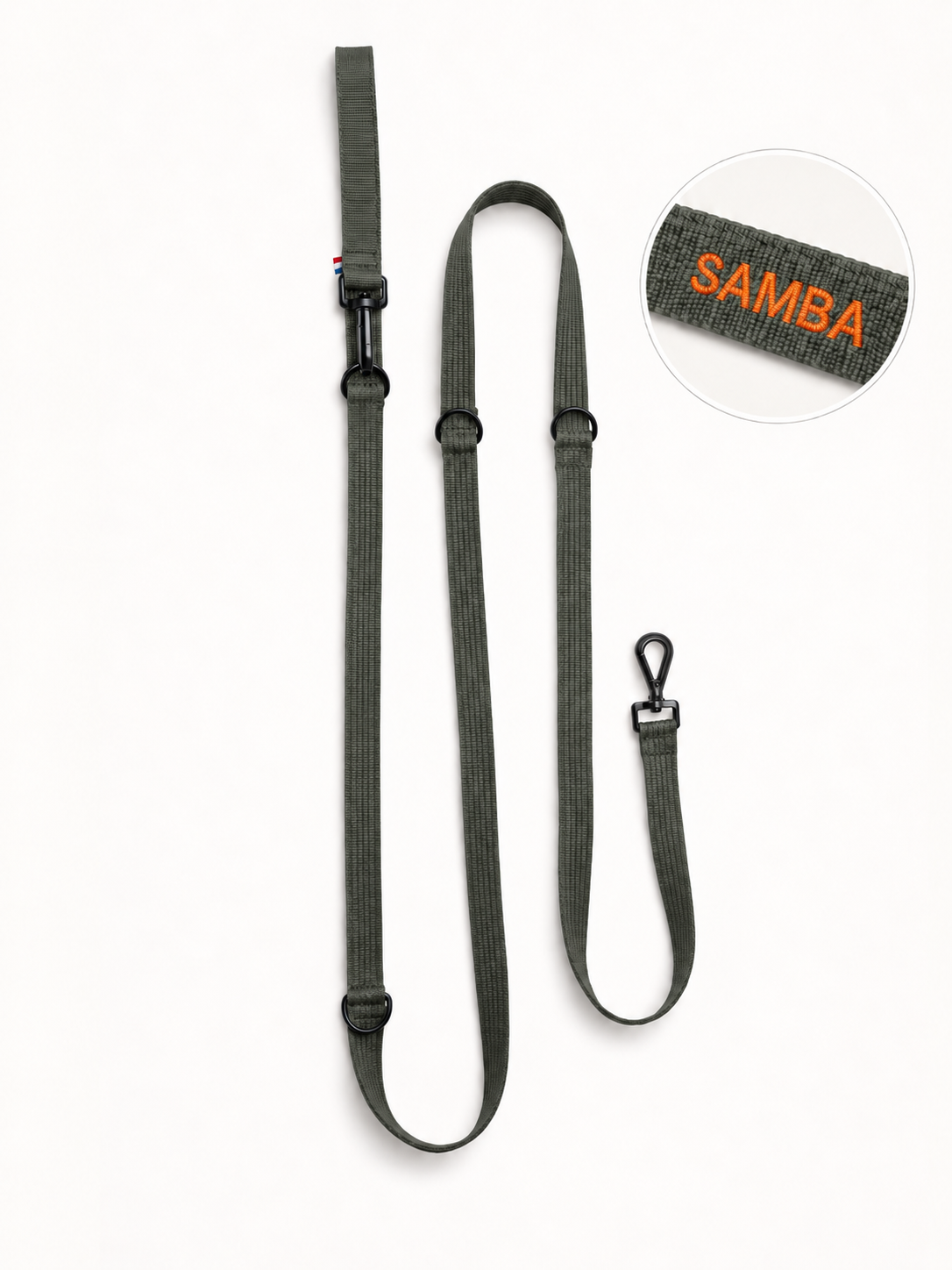 Laisse modulable Kaki orange