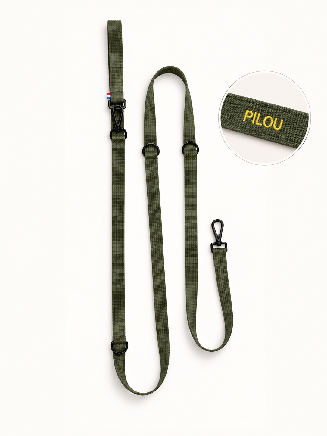 Laisse modulable Kaki jaune