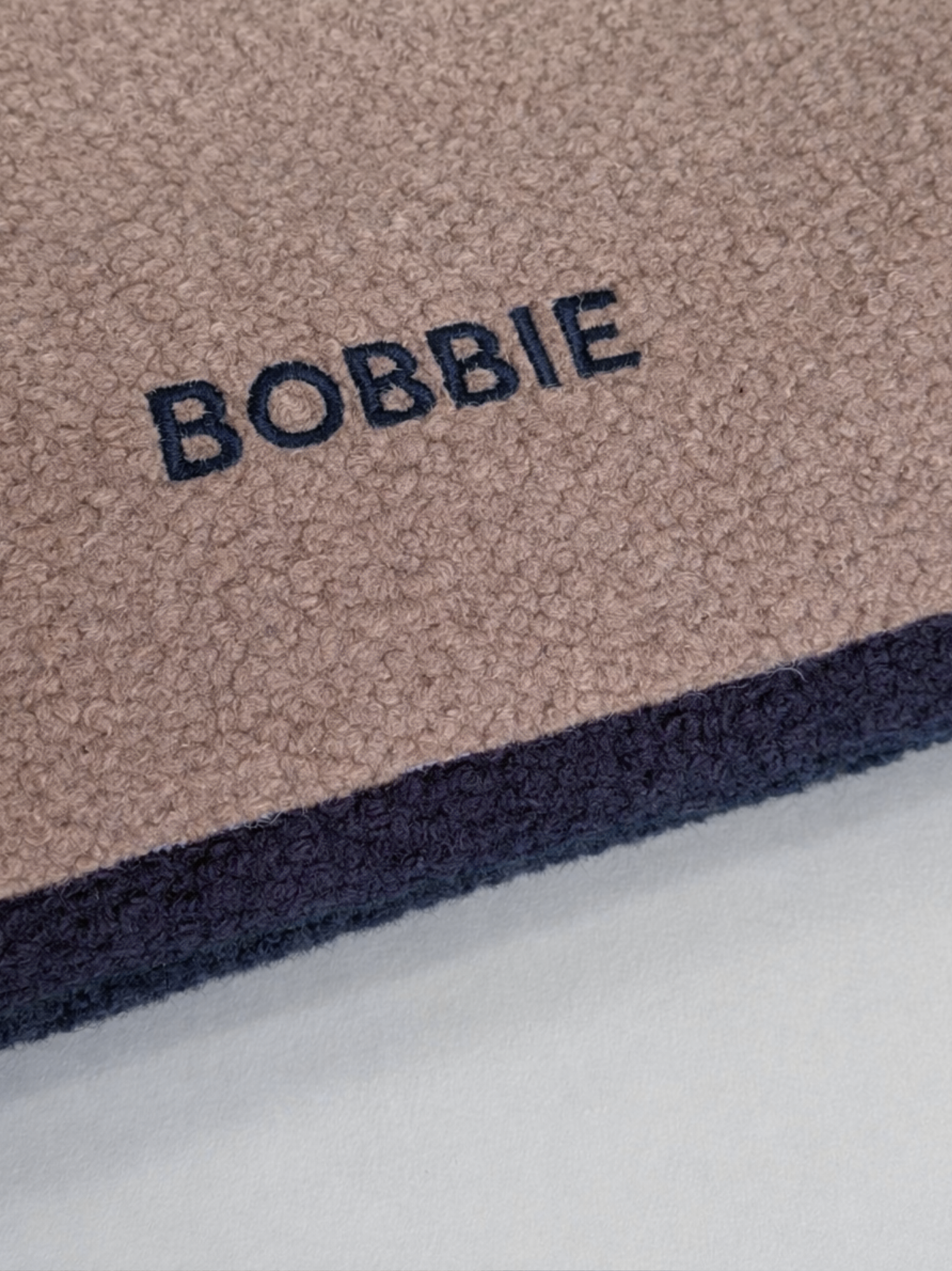 Coussin Teddy Bouclette Brun Marine