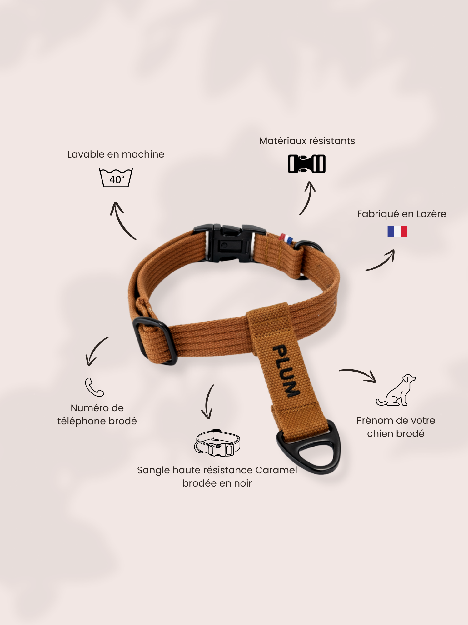 Collier signature Caramel noir