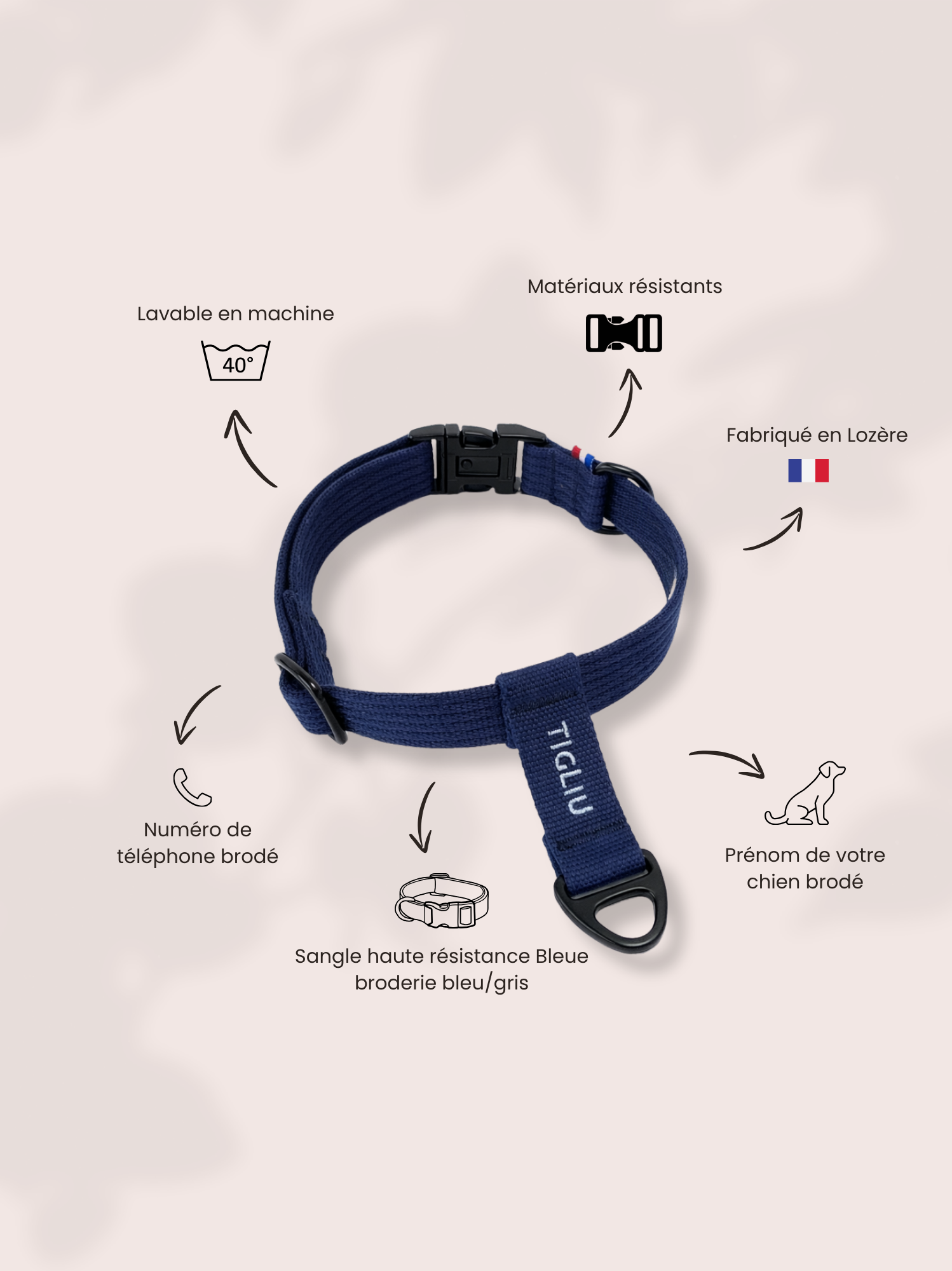 Collier signature Bleu glacier